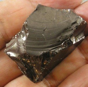 Shungite rock in hand